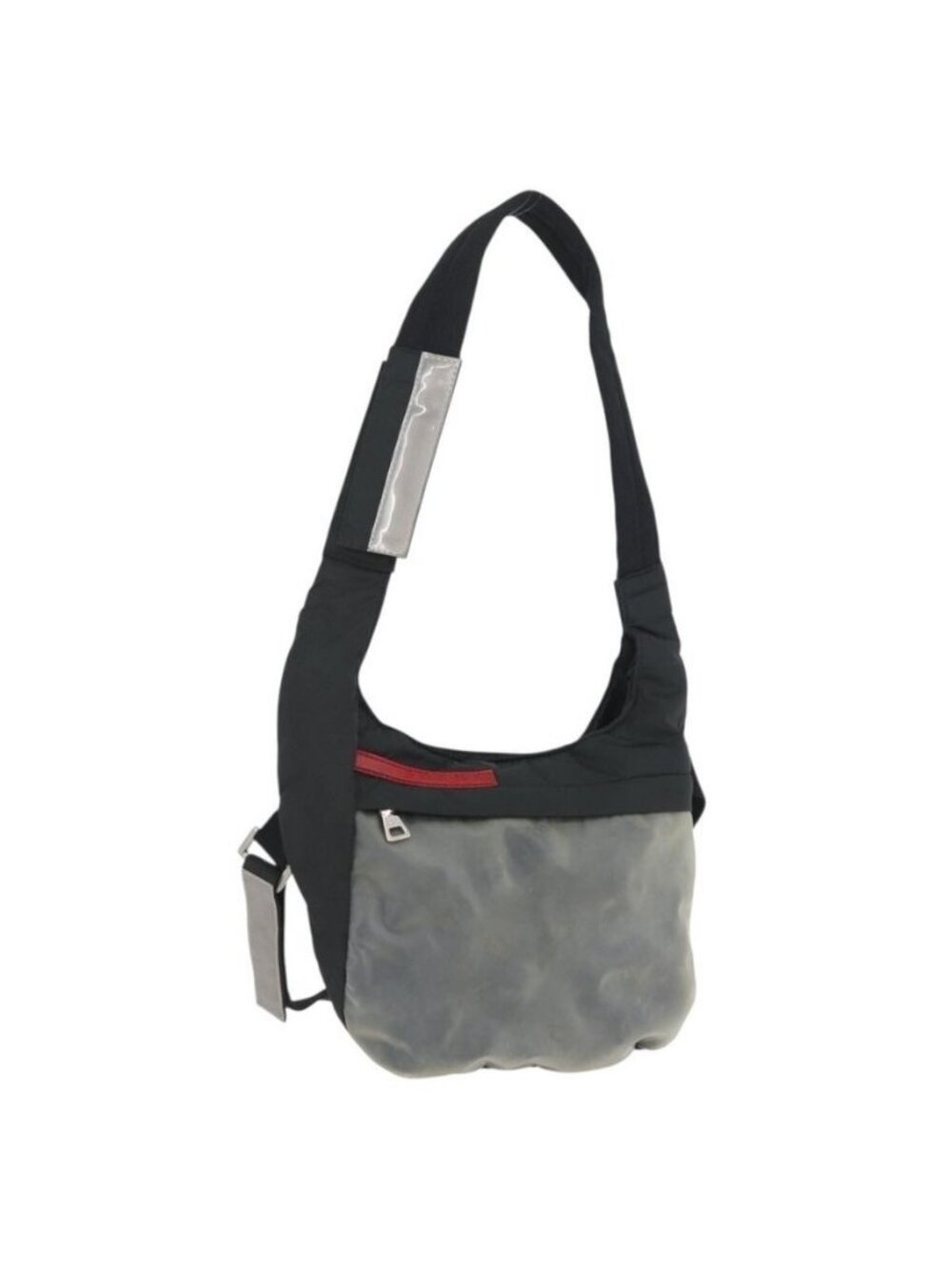 Authentic PRADA Sports Shoulder Bag Nylon Black Silver - Picture 1 of 16
